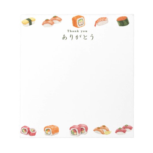 Itamae〈Sushi Chefs） collection ありがとう Japanese ノートパッド (正面)