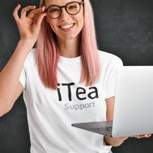 iTeaサポート – オタク系ので飲み物を飲むおもしろい- Tシャツ