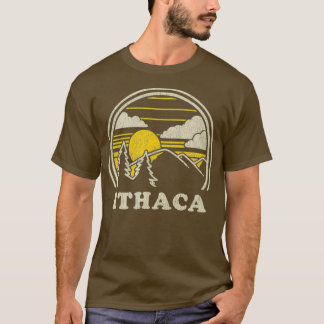 Ithaca New York NY Vintage Hiking Mountains Tシャツ