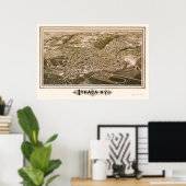 Ithaca, NYパノラママップ – 1882 ポスター (ホームオフィス)