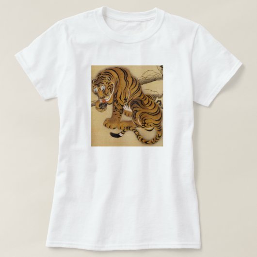 Ito JakuchuのトラのTシャツ Tシャツ (デザイン正面)