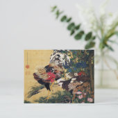 Itō Jakuchū , 伊藤若冲、紫陽花双鶏図 ポストカード (スタンド正面)