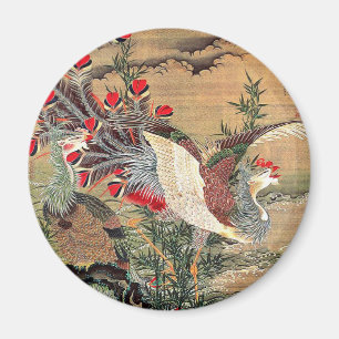 Itoh Jakuchu , 伊藤若冲、旭日鳳凰図 マグネット