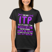 ITP Awareness Month ITP Warrior Purple ITP Ribbon Tシャツ (正面)
