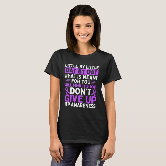ITP Awareness Warrior Fighter Purple Ribbon Tシャツ (正面フル)