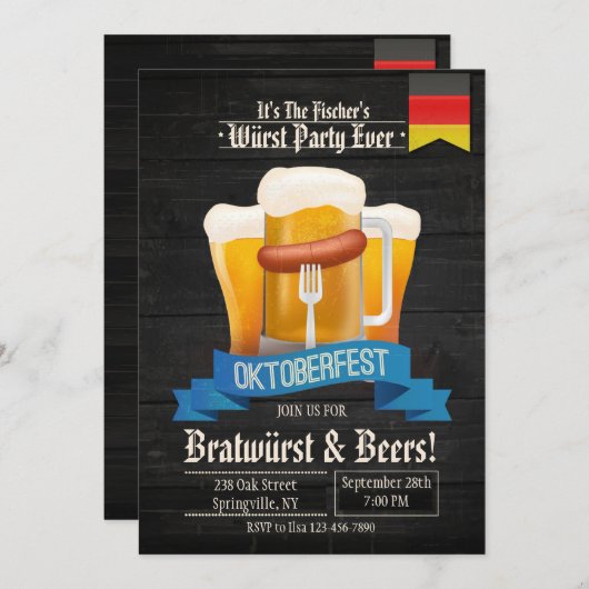 It'sオクトーバーフェストタイム招待状 招待状 (正面/裏面)