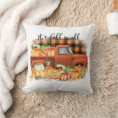 its秋オール引用文 |カボチャ付きヴィンテージトラック クッション (ブランケット)