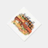 its秋オール引用文 |カボチャ付きヴィンテージトラック スタンダードカクテルナプキン (角)