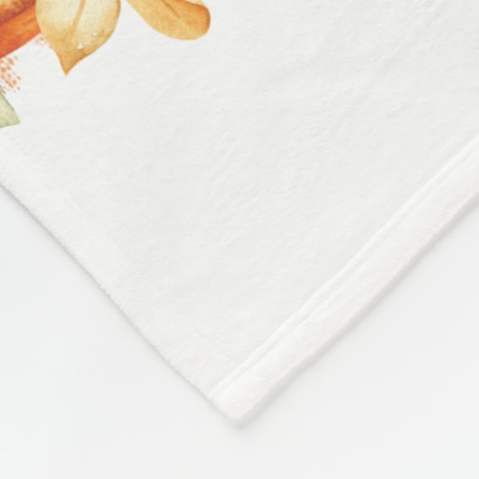 its秋オール引用文 |カボチャ付きヴィンテージトラック フリースブランケット (角)