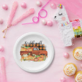 its秋オール引用文 |カボチャ付きヴィンテージトラック ペーパープレート (パーティー)