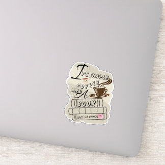 It's シンプル Coffee and a Book シール
