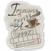 It's シンプル Coffee and a Book シール (正面)