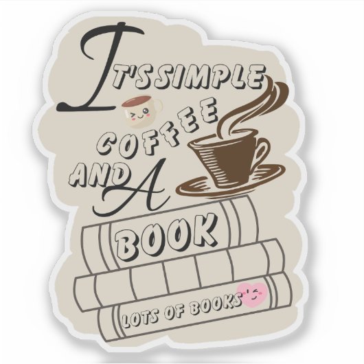 It's シンプル Coffee and a Book シール (正面)