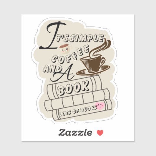 It's シンプル Coffee and a Book シール (シート)