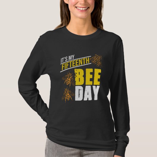 It's 15th Bee Day Honey Beekeeper Apiary Beekeepin Tシャツ (正面)
