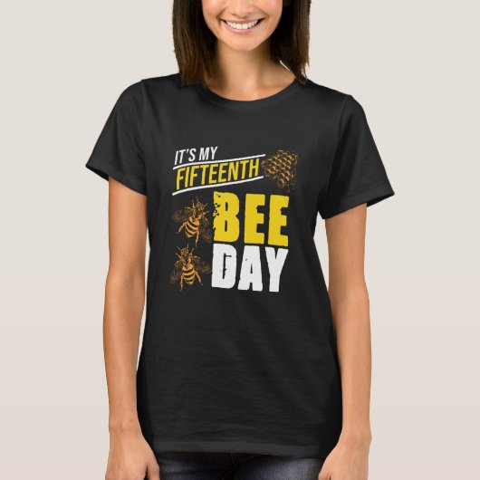 It's 15th Bee Day Honey Beekeeper Apiary Beekeepin Tシャツ (正面)