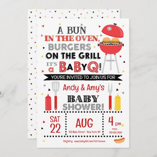 It's a Baby Q for One Invitation 招待状 (正面/裏面)