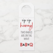 It's a Baby Q for Twins Bottle Hanger ボトルネックタグ (正面)