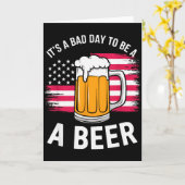 It's A Bad Day To Be A Beer Funny Drinking カード (黄色い花)