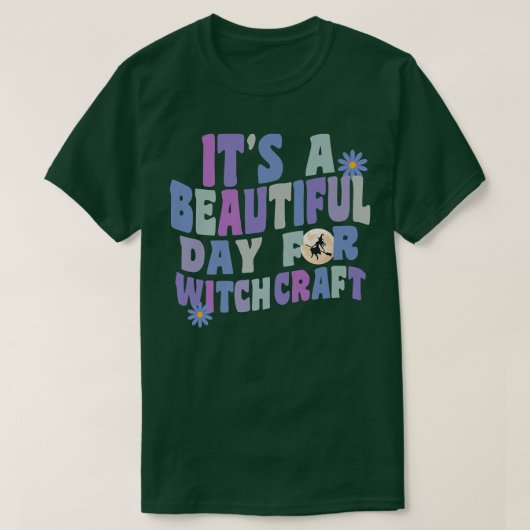 It's A Beautiful Day For Witchcraft Retro Witch Ac Tシャツ (デザイン正面)
