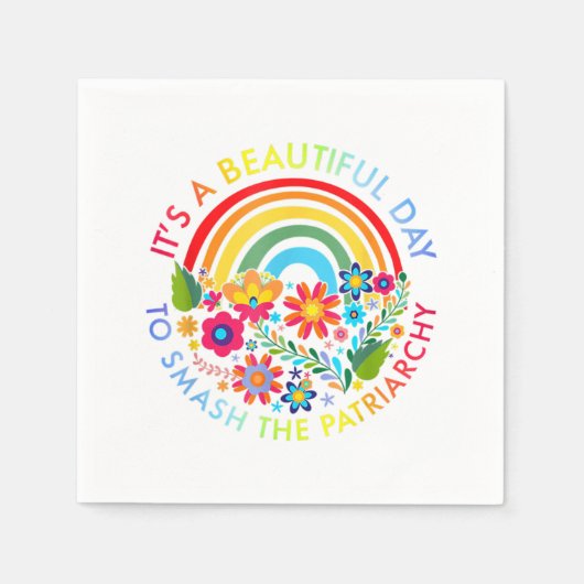 Its A Beautiful Day To Smash The Patriarchy Femini スタンダードカクテルナプキン (正面)