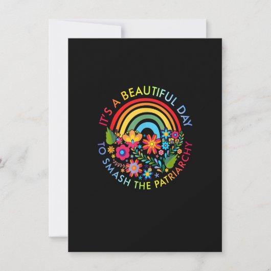 Its A Beautiful Day To Smash The Patriarchy Femini 招待状 (正面)