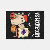 It's A Bootiful Day To Make Art Groovy Art Teacher フリースブランケット (正面(横))