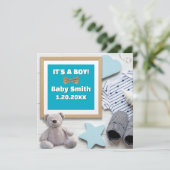 It's A Boy ソーシャルメディア ベイビーブルー プレグナンシー 案内状 (スタンド正面)