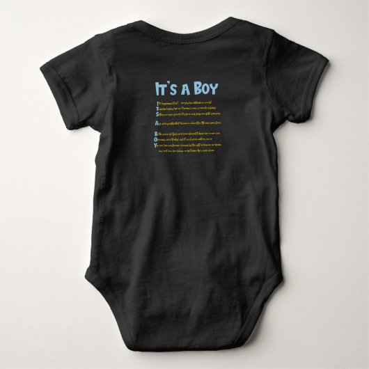 "It's a Boy" ベビーボディスーツ (裏面)
