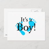 Its a Boy -ベビー、生まれたばかりのお祝い 案内ポストカード (正面/裏面)