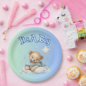 "It's A Boy"赤ちゃんシャワーパーティーの装飾 – Teddy Bear ペーパープレート (パーティー)