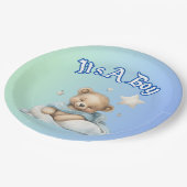 "It's A Boy"赤ちゃんシャワーパーティーの装飾 – Teddy Bear ペーパープレート (アングル)