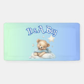 "It's A Boy"赤ちゃんシャワーパーティーの装飾 – Teddy Bear 横断幕 (横)