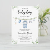 It's a Boy Baby Clothes Baby Shower 招待状 (スタンド正面)