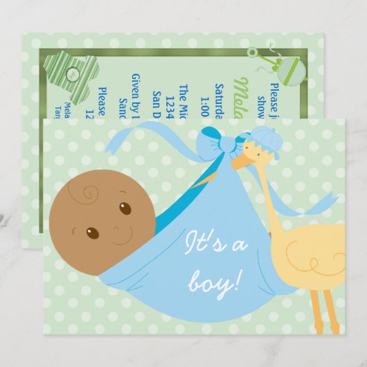 It's a Boy Baby Shawer招待状 招待状 (正面/裏面)