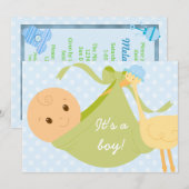 It's A Boy Baby Shawer招待状 招待状 (正面/裏面)
