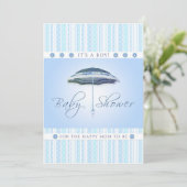 It's a Boy - Baby Shawer -青い傘 招待状 (スタンド正面)