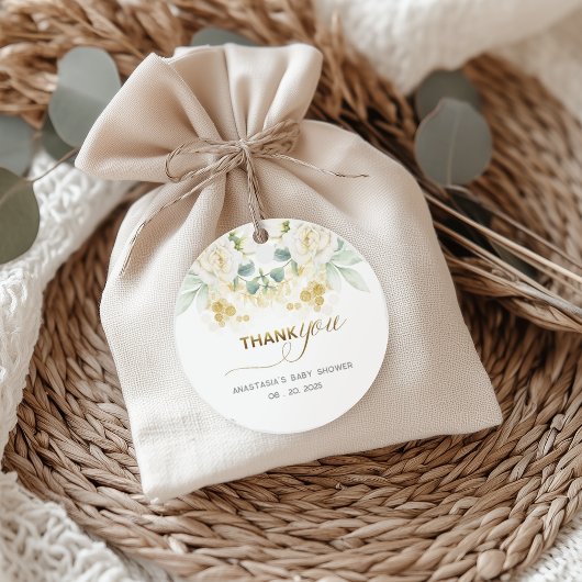 It's A Boy Baby Shower -金ゴールドバルーン&緑 フェイバータグ