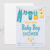 It's a Boy Baby Shower Invitation 招待状 (正面/裏面)