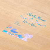 It's a Boy Baby Shower Invitation Card 18 アクリル招待状 (レイダウン)