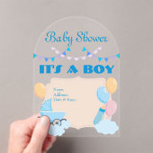 It's a Boy Baby Shower Invitation Card 19 アクリル招待状 (インサイチュ (ポータブル))