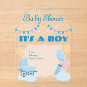 It's a Boy Baby Shower Invitation Card 19 アクリル招待状 (正面)