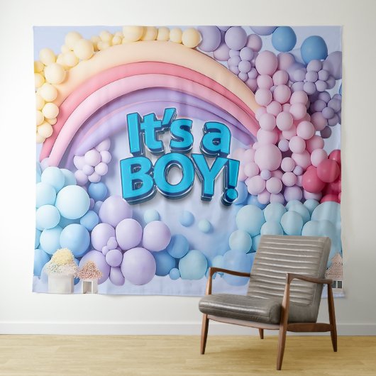 It's a Boy Balloon Arch Backdrop タペストリー (インサイチュ(横))