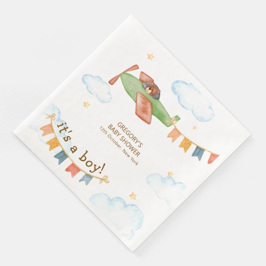 It's A Boy Bear Airplane Sky Baby Shower  (コーナー)