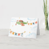 It's A Boy Bear Airplane Sky Baby Shower サンキューカード (裏面)