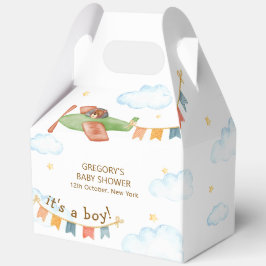 It's A Boy Bear Airplane Sky Baby Shower フェイバーボックス