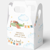It's A Boy Bear Airplane Sky Baby Shower フェイバーボックス (見開き)