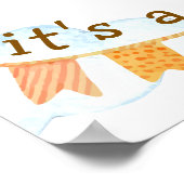 It's A Boy Bear Airplane Sky Baby Shower Welcome ポスター (角)