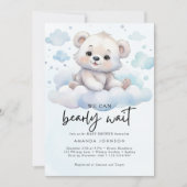 It's a boy bearly wait woodland baby bear shower 招待状 (正面)