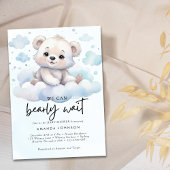 It's a boy bearly wait woodland baby bear shower 招待状